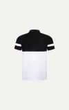  POLO NAM T8060-SLIM FIT ĐEN PHỐI TRẮNG 