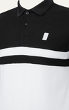  POLO NAM T8060-SLIM FIT ĐEN PHỐI TRẮNG 