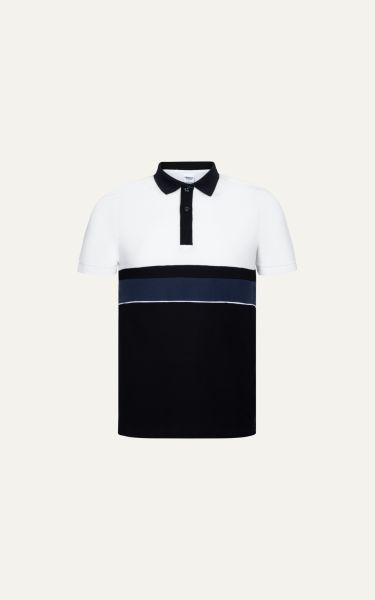  POLO NAM T8068-SLIM FIT TRẮNG F ĐEN 