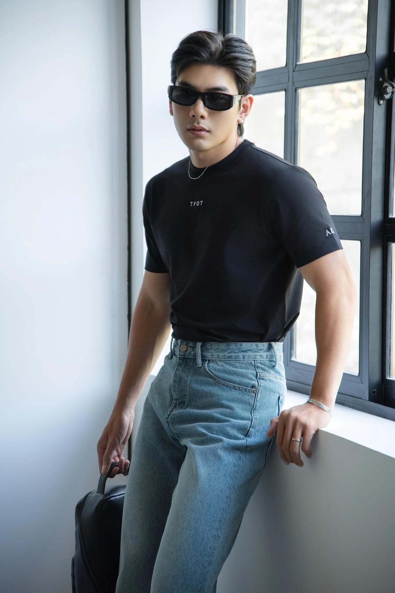  ÁO THUN NAM TL03-REGULAR FIT FIT ĐEN 