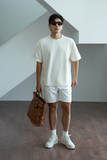  ÁO THUN NAM TL09 THÊU CHỮ KÝ-LOOSE FIT KEM 