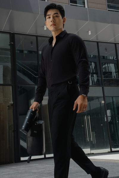  QUẦN TÂY NAM SIDETAB TL10-REGULAR FIT ĐEN 