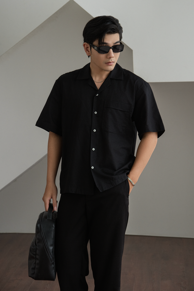  SOMI NAM TR534-LOOSE FIT CUBAN  ĐEN 