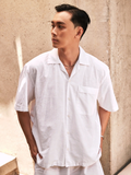  SOMI NAM TR534-LOOSE FIT CUBAN  TRẮNG 