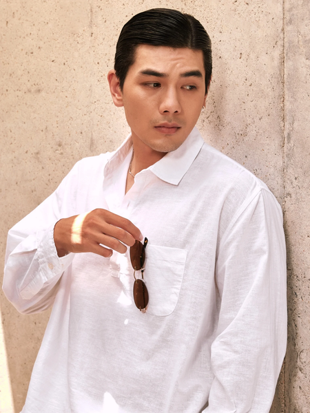  SOMI NAM TR540-REGULAR FIT LINEN TRẮNG 