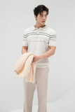  POLO NAM DỆT KIM N715-REGULAR FIT TRẮNG CHỈ ĐEN 