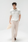  POLO NAM DỆT KIM N715-REGULAR FIT TRẮNG CHỈ ĐEN 