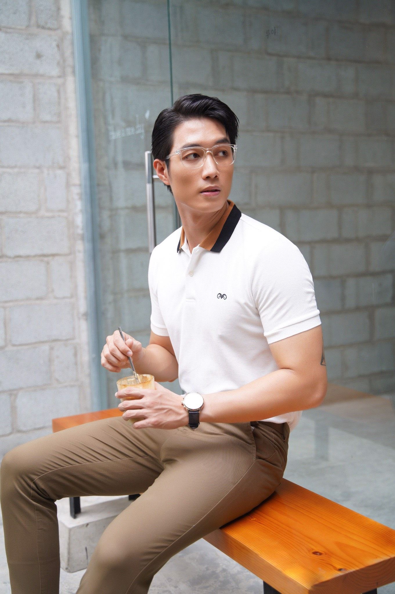  POLO NAM 88291-TRẮNG CỔ BÒ ĐEN 