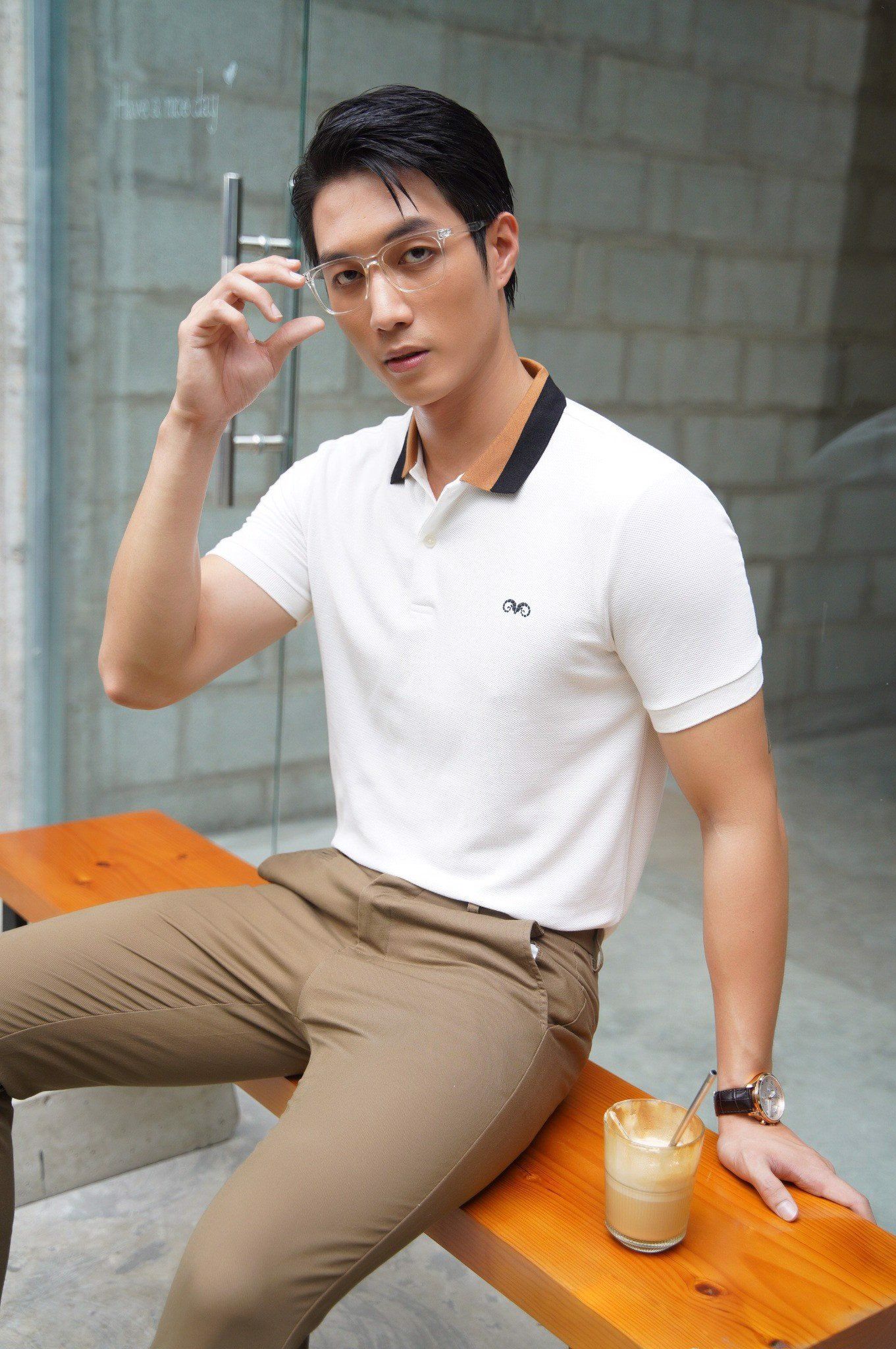  POLO NAM 88291-TRẮNG CỔ BÒ ĐEN 