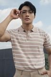  POLO NAM DỆT KIM 6855-REGULAR FIT KEM SỌC TRẮNG 