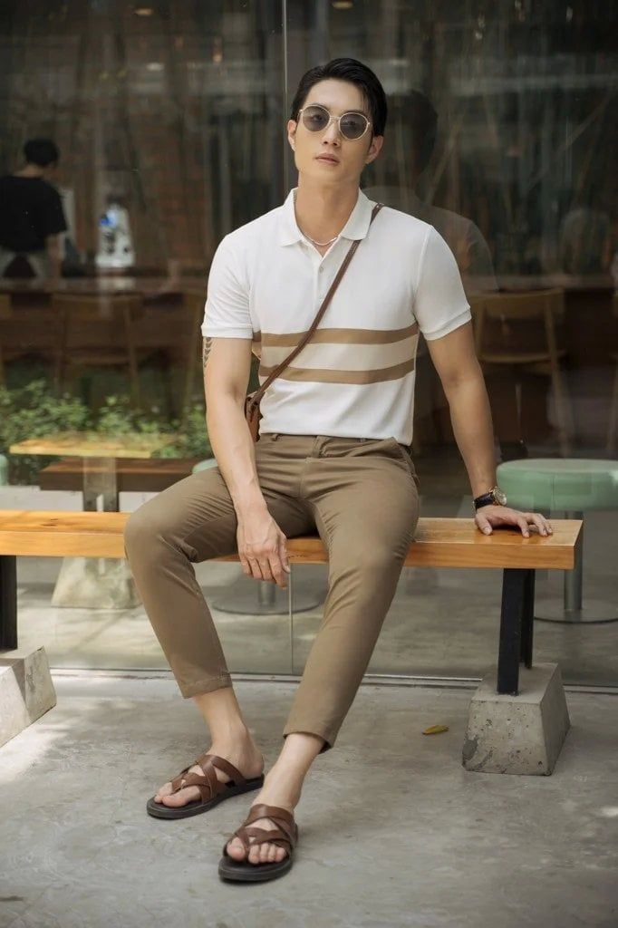  POLO NAM 88061-TRẮNG NGỰC BÒ KEM 