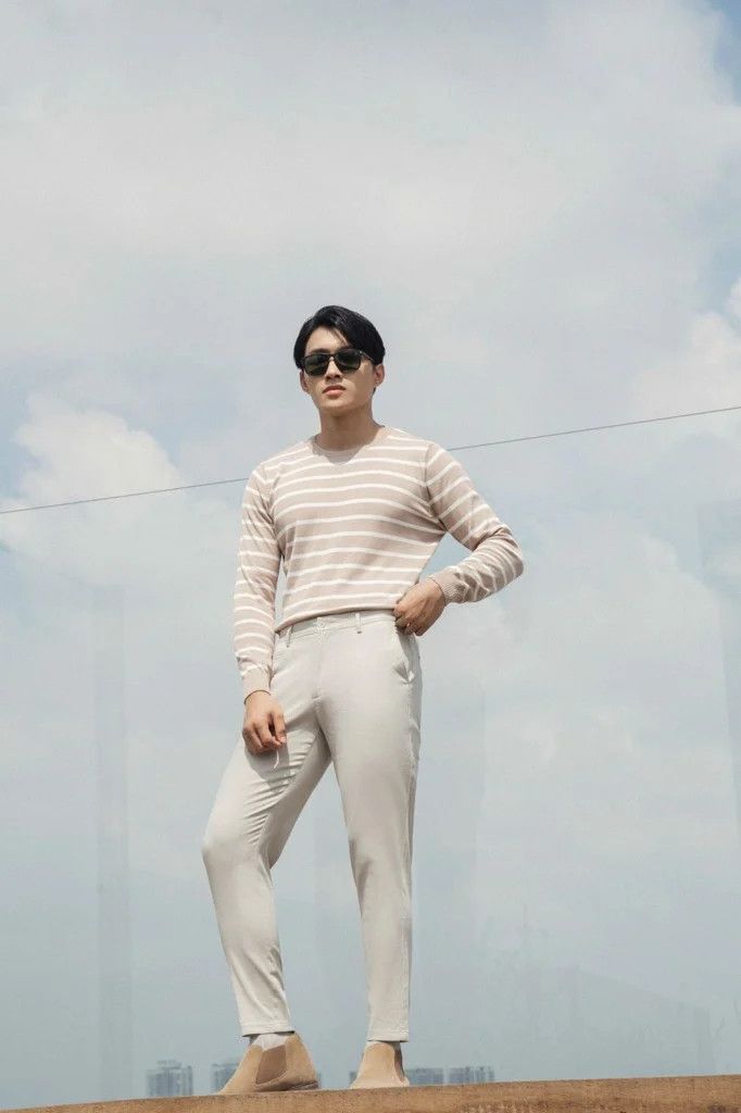  ÁO THUN NAM DỆT KIM TAY DÀI 6852-SLIM FIT KST 