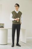  ÁO THUN NAM CADIGAN DỆT KIM 6853-REGULAR FIT RÊU 