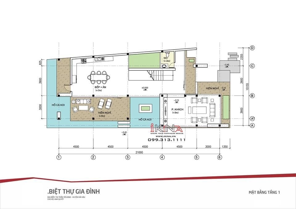  Thiết Kế Biệt Thự 210m2 - 2 Tầng Nam Định 