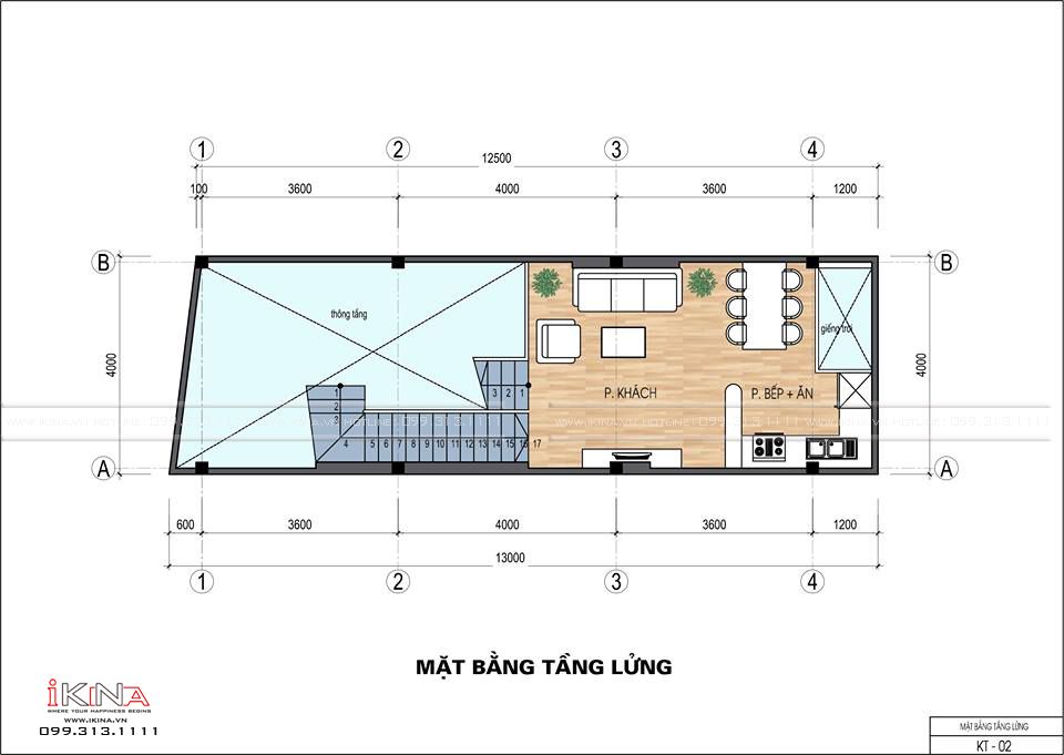  Thiết Kế Nhà Phố 50m2 - 3,5 Tầng Thái Bình 