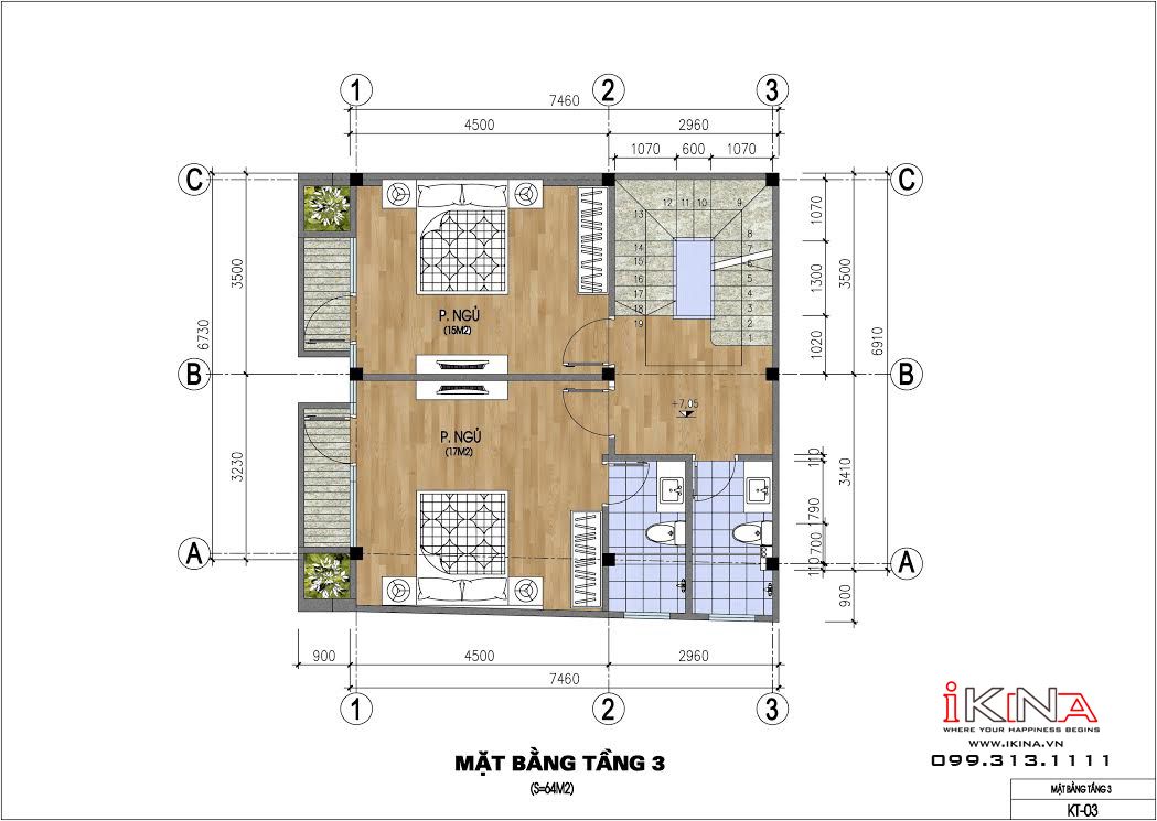  Thiết Kế Nhà Lô Phố 51m2 - 4,5 Tầng Thái Bình 