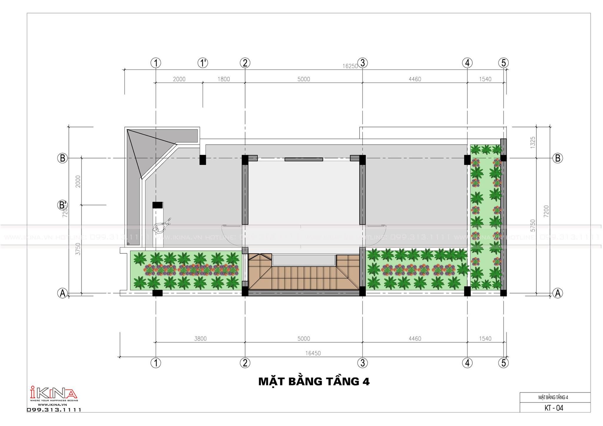  Thiết Kế Nhà Liền Kề 90m2 - 4 Tầng Hòa Bình 