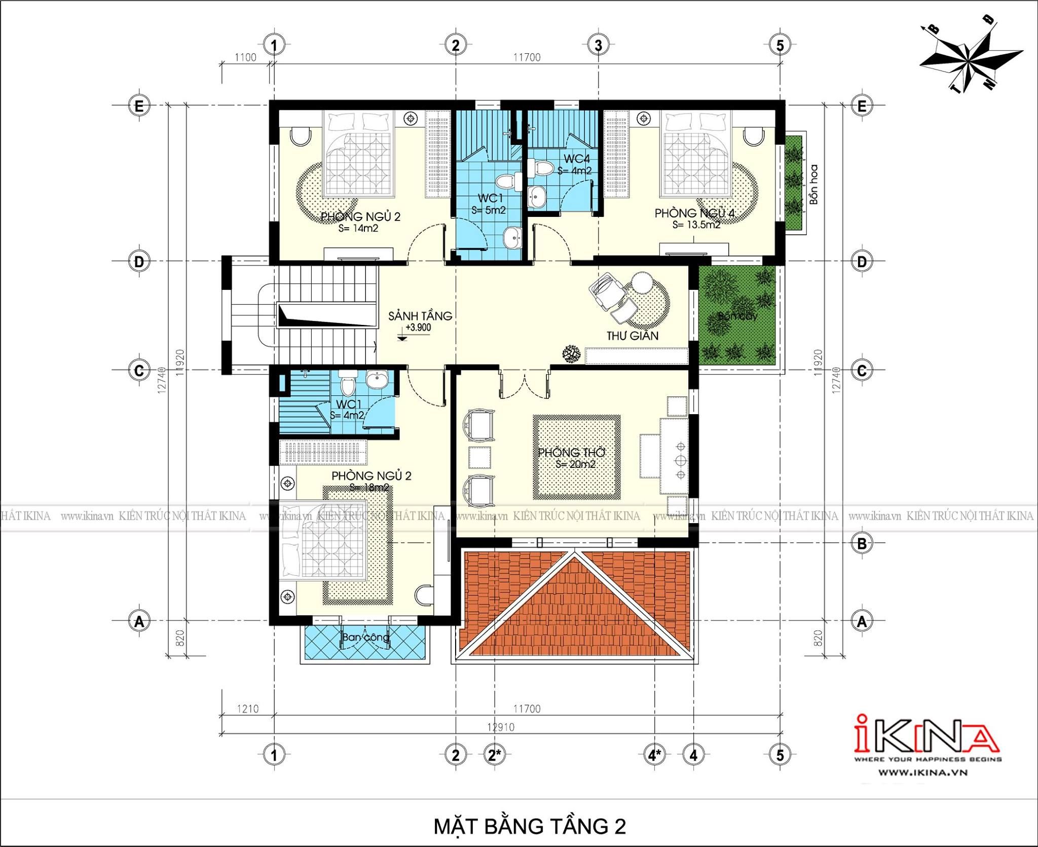  Thiết Kế Biệt Thự Thái Mái 272m2 - 2 Tầng Hà Nam 