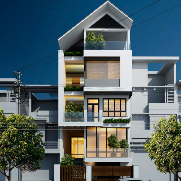  Thiết Kế Nhà Lô Phố 105m2 - 5 Tầng Hải Phòng 