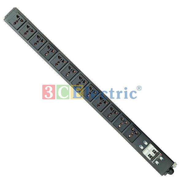 Ổ ĐIỆN LẮP DỌC TỦ RACK 20U, 12 Ổ CẮM 3 CHẤU CHUẨN ĐA DỤNG