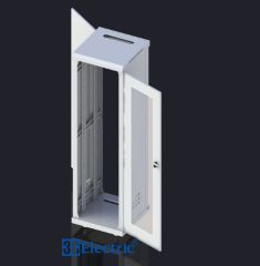 TỦ RACK 45U-D600 MÀU TRẮNG – CÁNH CỬA MICA