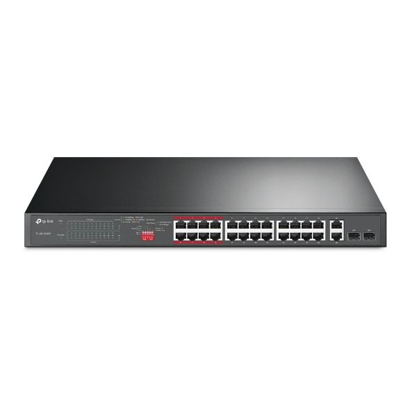 24-Port 10/100Mbps + 2-Port Gigabit Unmanaged PoE+ Switch