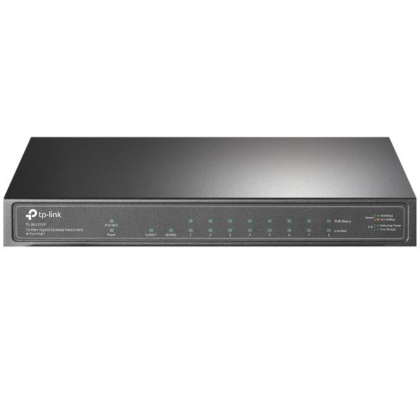 10-Port Gigabit Desktop Switch with 8-Port PoE+