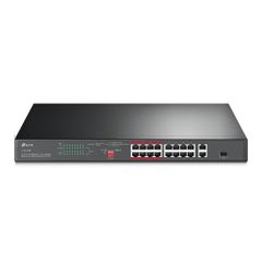 16-Port 10/100 Mbps + 2-Port Gigabit Rackmount Switch with 16-Port PoE+