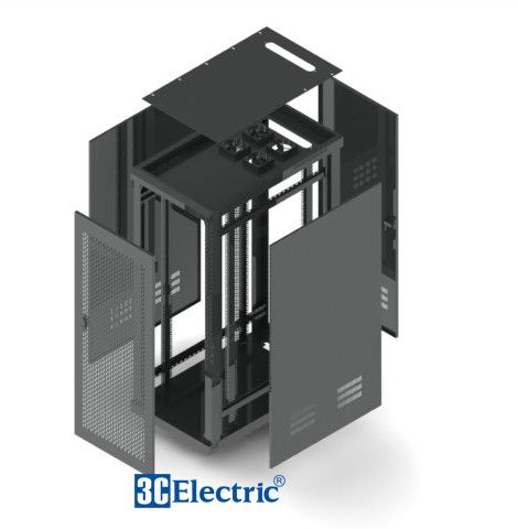 TỦ RACK 36U-D1000 – CÁNH CỬA LƯỚI – MÀU ĐEN