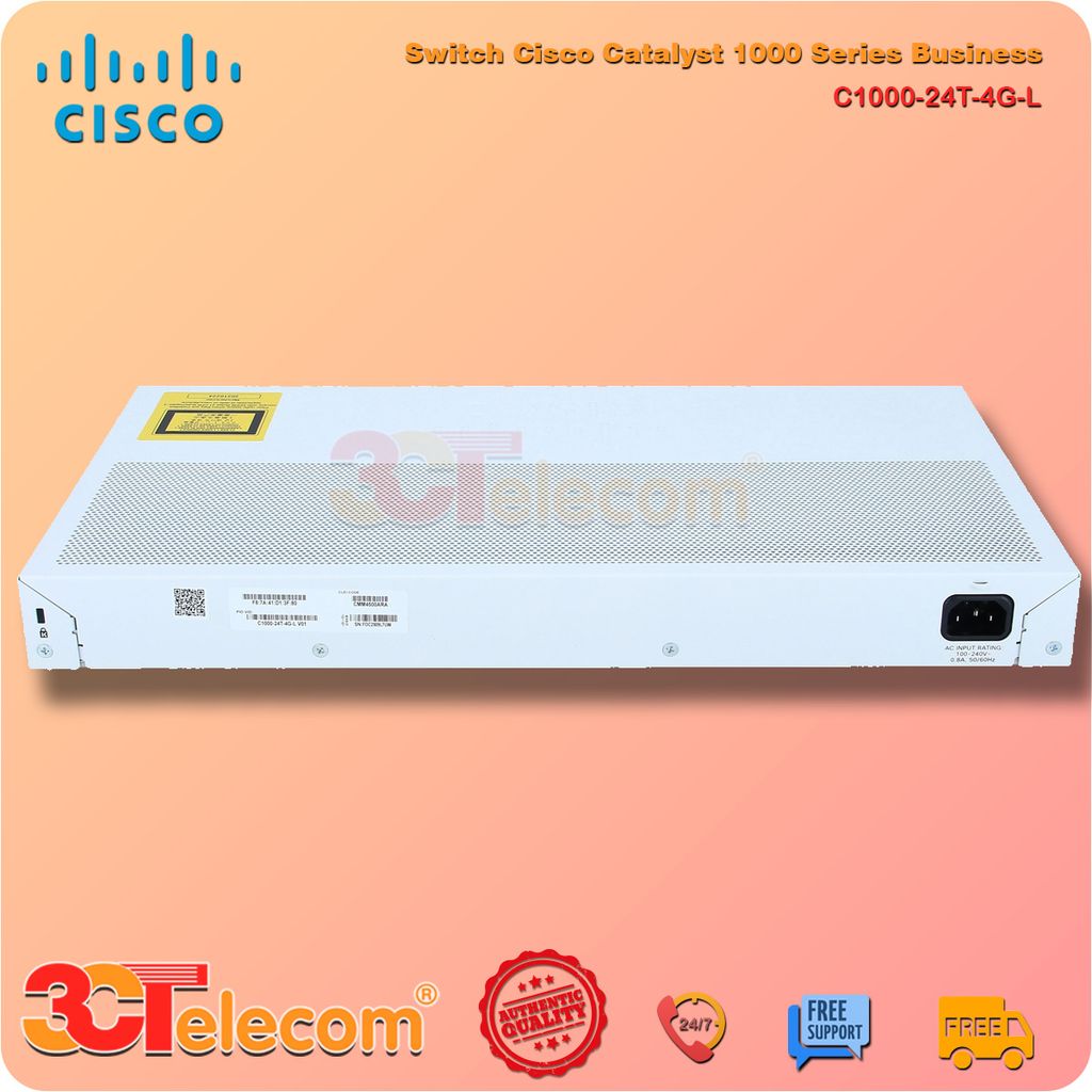 Switch Cisco C1000-24T-4G-L: 24x 10/100/1000 Ethernet ports, 4x 1G SFP uplinks