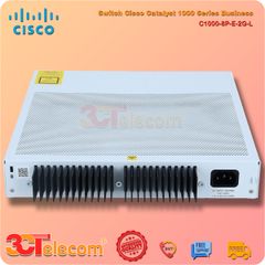 Switch Cisco C1000-8P-E-2G-L: 8x 10/100/1000 Ethernet PoE+ ports and 67W PoE budget, 2x 1G SFP and RJ-45 combo uplinks, with external PS