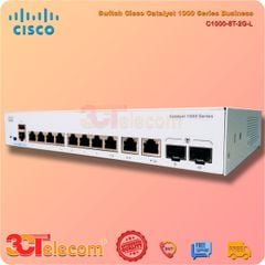 Switch Cisco C1000-8T-2G-L: 8x 10/100/1000 Ethernet ports, 2x 1G SFP and RJ-45 combo uplinks