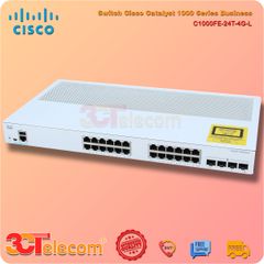 Switch Cisco C1000FE-24T-4G-L: 24x 10/100 Ethernet ports, 2x 1GSFP and RJ-45 combo uplinks and 2x 1G SFP uplinks