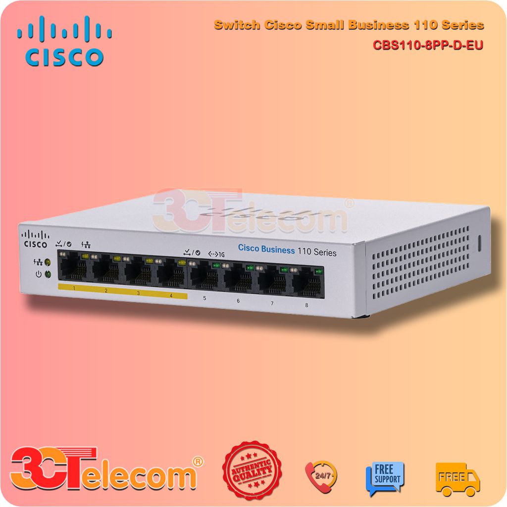 Switch cisco CBS110-8PP-D-EU 8 Port 10/100/1000 Mbps 4 ports support PoE