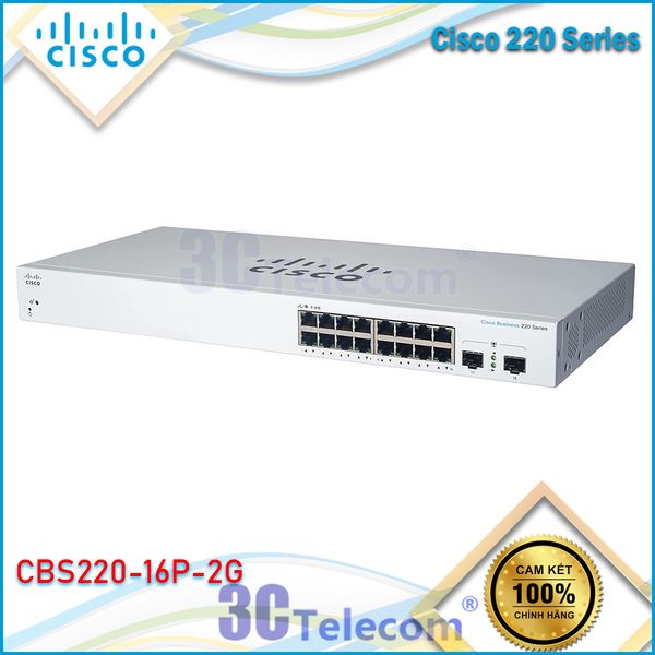 Switch Cisco Business CBS220-16P-2G Smart Switch 130W