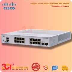 Switch Cisco CBS250-16T-2G-EU: 16-Port 10/100/1000 Mbps, 2 Port Gigabit SFP uplink