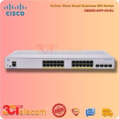 Switch Cisco CBS250-24FP-4G-EU: 24-Port 10/100/1000 Mbps PoE+ 370W, 4 Port Gigabit SFP uplink