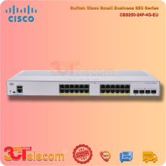 Switch Cisco CBS250-24P-4G-EU: 24-Port 10/100/1000 Mbps PoE+ 195W, 4 Port Gigabit SFP uplink