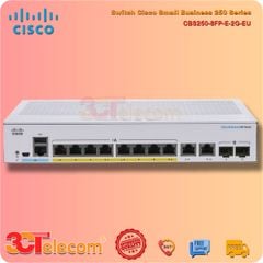 Switch Cisco CBS250-8FP-E-2G-EU: 8-Port 10/100/1000 Mbps PoE+ 120W + 2 Gigabit copper/SFP combo ports