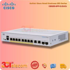 Switch Cisco CBS250-8PP-E-2G-EU: 8-Port 10/100/1000 Mbps PoE+ 45W + 2 Gigabit copper/SFP combo ports