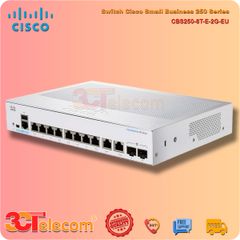Switch Cisco CBS250-8T-E-2G-EU: 8-Port 10/100/1000 Mbps, 2 Gigabit copper/SFP combo ports