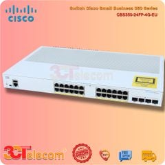 Switch Cisco CBS350-24FP-4G-EU: 24-10/100/1000 PoE+ ports with 370W power budget, 4 Gigabit SFP, Rack-mountable