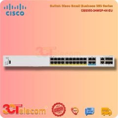 Switch Cisco CBS350-24MGP-4X-EU: 20 x 10/100/1000 PoE+ ports, 4 x 100M/1G/2.5G PoE+ ports (4 support 60W PoE),  4 x 10G ports (2 x 10G copper/SFP+ combo + 2 x SFP+), 375W PoE