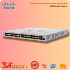 Switch Cisco CBS350-48FP-4G-EU: 48-10/100/1000 PoE+ ports with 740W power budget, 4 Gigabit SFP