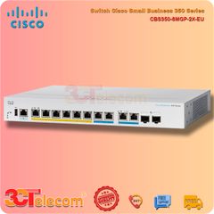 Switch Cisco CBS350-8MGP-2X-EU: 6 x 10/100/1000 PoE+ports, 2 x 2.5G PoE+ ports, 2 x Multigigabit/SFP+ combo, 124W