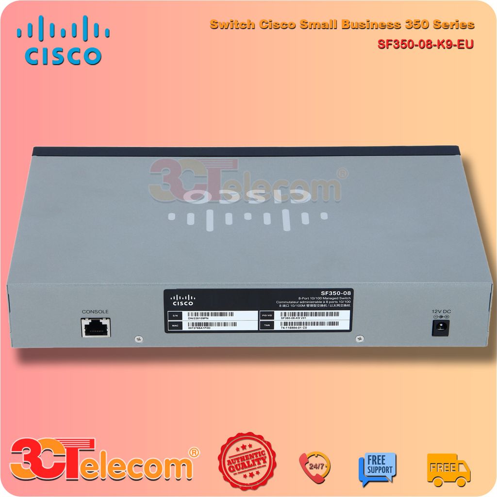 Switch Cisco SF350 08 K9 EU: 8 Port 10/100 Mbps