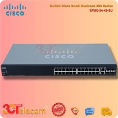 Switch Cisco SF350-24-K9-EU : 24-Port 10/100 Mbps, 2 Gigabit copper/SFP combo + 2 SFP ports