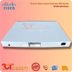 Switch Cisco SF350-48P-K9-EU: 48 10/100 PoE+ ports (8 support 60W PoE), 2 Gigabit copper/SFP combo + 2 SFP port, 382W PoE power budget