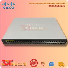 Switch Cisco SG350-52MP-K9-EU:  48-10/100/1000 PoE+ ports (8 support 60W PoE),  2 Gigabit copper/SFP combo + 2 SFP ports, 740W PoE power budget