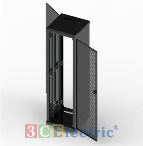 TỦ RACK 42U D600 CÁNH CỬA LƯỚI, MÀU ĐEN